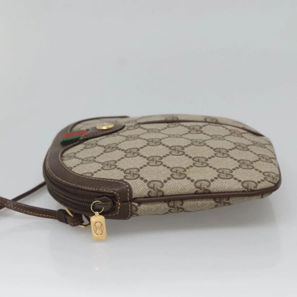 GUCCI GG Supreme Web Sherry Line Bag PVC Beige Gold 904 02 047 Auth - Picture 16 of 16